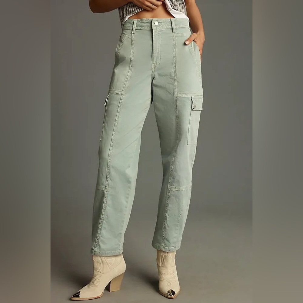 Anthropologie The Carson Utility Barrel Pants in Blue size 2